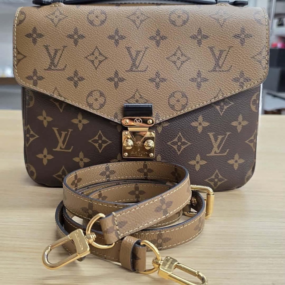 Louis Vuitton Brown Monogram Crossbody Bag with Gold Hardware